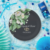 White Flowers Wedding Papieren Bordje (Feest)