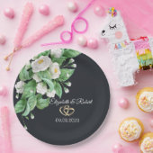 White Flowers Wedding Papieren Bordje (Feest)