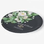 White Flowers Wedding Papieren Bordje (Gekanteld)