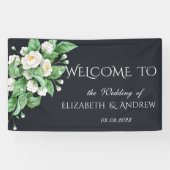 White Flowers Wedding Spandoek (Horizontaal)
