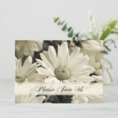 White Flowers Wedding Vow Renewal Uitnodigingen (Staand voorkant)