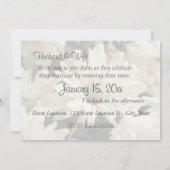 White Flowers Wedding Vow Renewal Uitnodigingen (Achterkant)