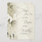 White Flowers Wedding Vow Renewal Uitnodigingen (Voorkant / Achterkant)