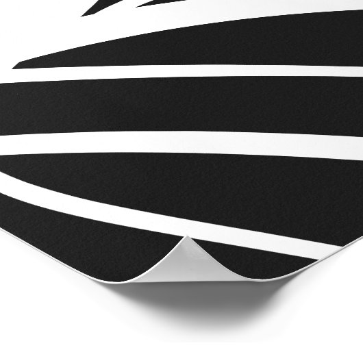 White Flowing Curves on a Black Background Poster (Hoek)