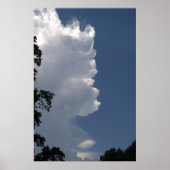 White Fluffy Clouds Blue Sky Poster (Voorkant)
