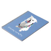 White Fluffy Dog - Peace Joy Love - Holiday Notitieboek (Linkerzijde)