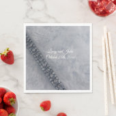 White Fluffy Fur Diamonds Paper Napkins Servet (Insitu)