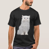 White fluffy kitty with bright blue eyes  t-shirt (Voorkant)