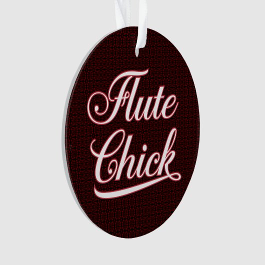 White Fluit Chick Script Ornament (voorkant)