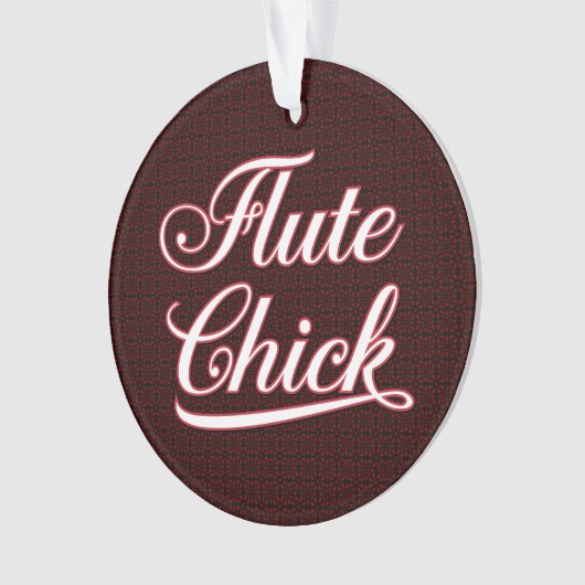 White Fluit Chick Script Ornament (voorkant)