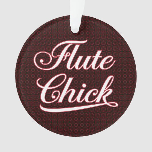 White Fluit Chick Script Ornament (voorkant)