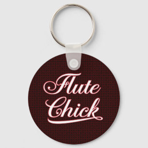 White Fluit Chick Script Sleutelhanger