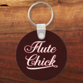 White Fluit Chick Script Sleutelhanger (Voorkant)