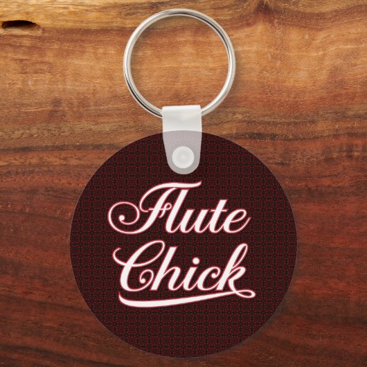 White Fluit Chick Script Sleutelhanger (Voorkant)