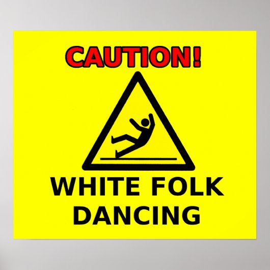White Folk Dancing Funny Poster Humor (Voorkant)