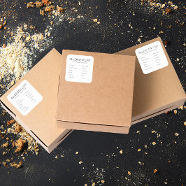 White Food Safety Allergie Ingredient Bakery Squar Vierkante Sticker