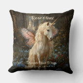 White Forest Eenhoorn Roze Vlindervleugels Paard Kussen (Voorkant)