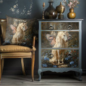 White Forest Eenhoorn Roze Vlindervleugels Paard Kussen