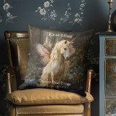 White Forest Eenhoorn Roze Vlindervleugels Paard Kussen