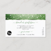 White Forest Green Glitter Sparkle Stars toevoegen Visitekaartje (Achterkant)