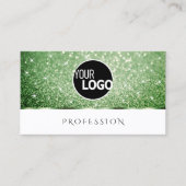 White Forest Green Glitter Sparkle Stars toevoegen Visitekaartje (Voorkant)
