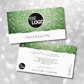 White Forest Green Glitter Sparkle Stars toevoegen Visitekaartje