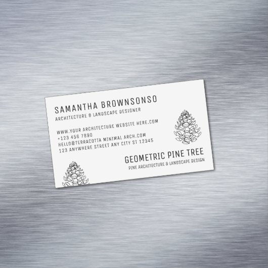 White Forest Tree Rustic Pine Cone Magnetisch Visitekaartje (Voorbeeld)