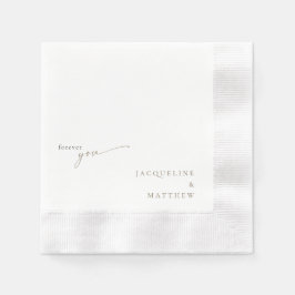 White Forever You Gouden Tekst Bruiloft Cocktail Servet