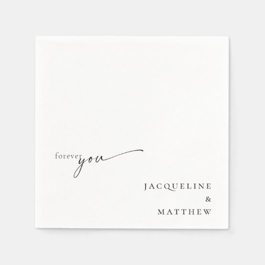 White Forever You Paar Namen Bruiloft Cocktail Servet (Voorkant)