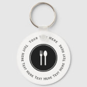 White Fork en Spoon Sleutelhanger (Voorkant)