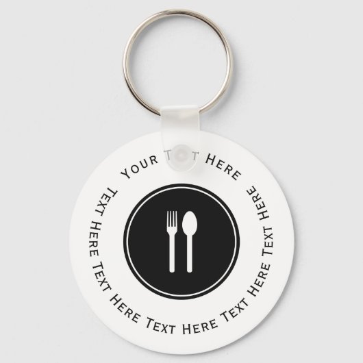 White Fork en Spoon Sleutelhanger (Voorkant)