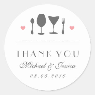 White  Fork Spoon Wedding Dank je Sticker