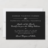 White Formal Black Calligraphy Elegant Wedding Kaart (Voorkant)