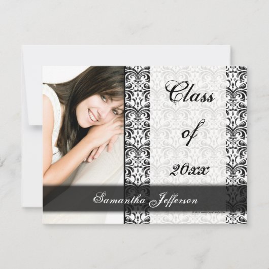 White Formal Damask Kaart (Voorkant)