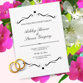 White Formal Wedding Invitation Kaart
