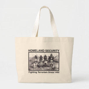 White foto Indian Homeland Security Grote Tote Bag