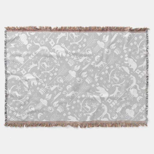 White Fox Gray Moon Clouds Beer Deer Lodge Boys Deken (Voorkant)