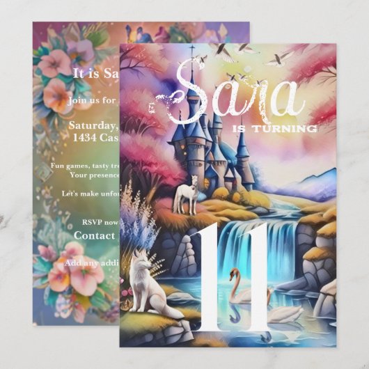 White Fox Party Kaart (Voorkant / Achterkant)