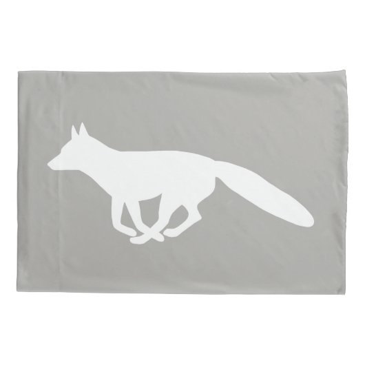 White Fox Silhouette Kussensloop (Achterkant)