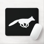 White Fox Silhouette | Wildlife zwart en wit Muismat (Met muis)