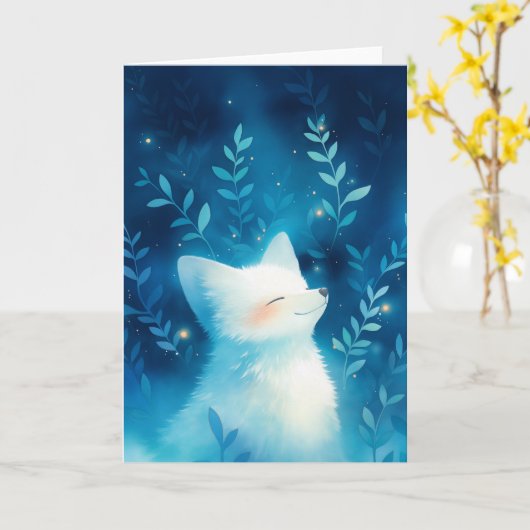 White Fox Tranquility Kaart (Gele Bloem)