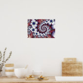 White Fractal Flowers Poster (Keuken)