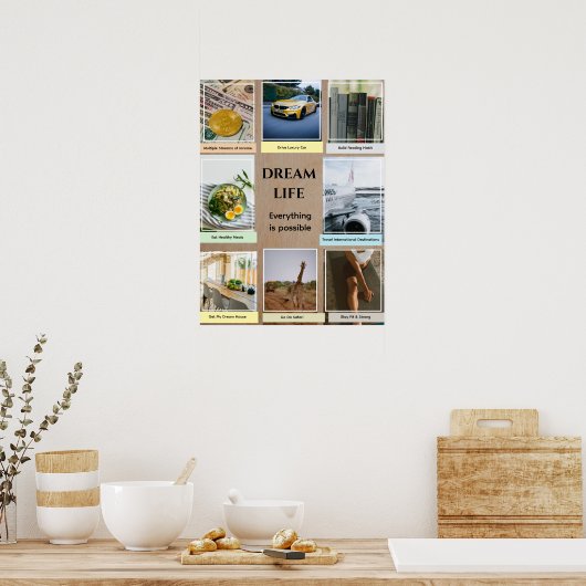 White Frame Photos Vision Board Poster (Keuken)