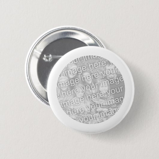 White Framed Round Photo Button (Voorkant /achterkant)