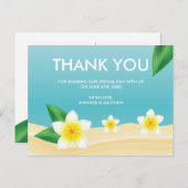 White Frangipani Beach Weddenschap Briefkaart (Voorkant / Achterkant)