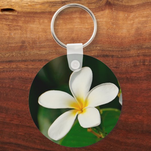 White Frangipani Canvas — laptophoes Servin Sleutelhanger (Voorkant)