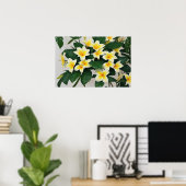 White Frangipani Flower Poster (Thuiskantoor)