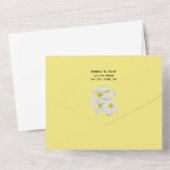 White Frangipani Flowers, on Sage, Wedding All In One Uitnodiging (Achterkant)