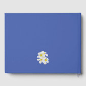 White Frangipani Flowers, op Blue, Floral Wedding Gastenboek (Achterkant)