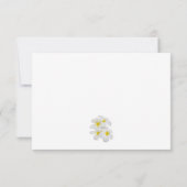 White Frangipani Flowers, op Medium Grey, Wedding Bedankkaart (Achterkant)